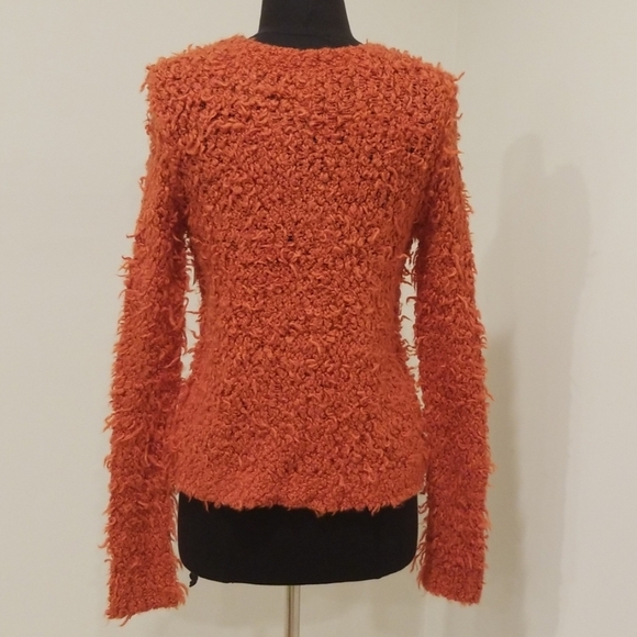 NWT! Free People Orange Size S/P Shaggy Sweater - Picture 3 of 6